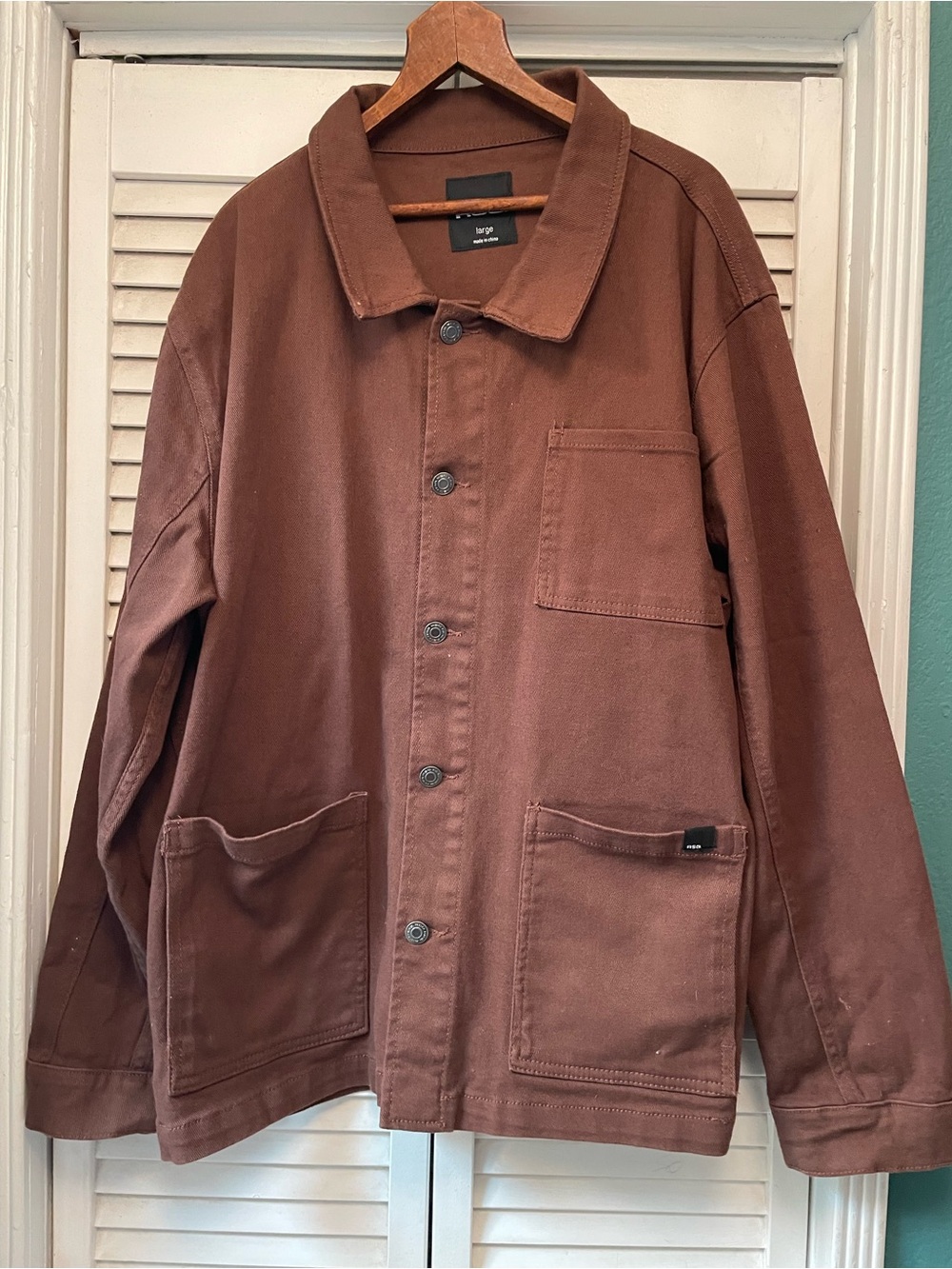 RSQ Chest-Pocket Lightweight Brown Shirt Jacket